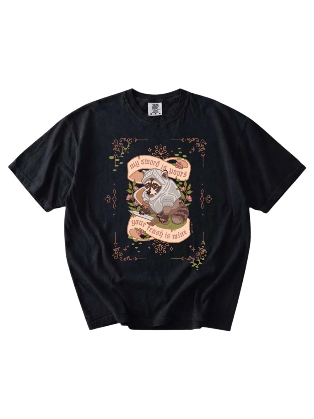 Comfort colors Black Raccoon Graphic Tee